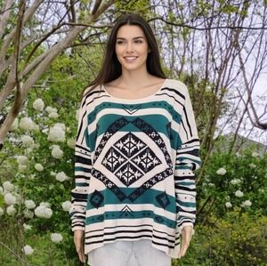 Natural Reflections Aztec Design Pullover Sweater - Size 2X